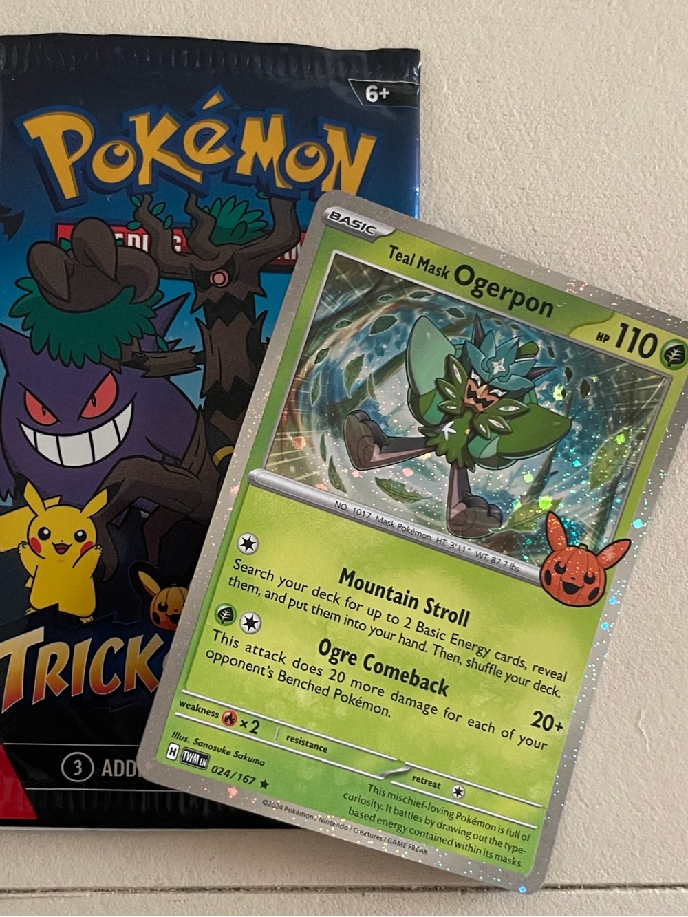 NEW ogerpon holo pokemon card